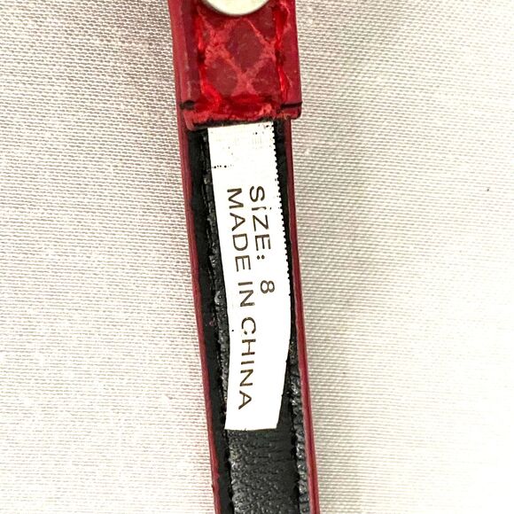 Barely There Womens Belt 8 Waist Red Honeycomb Texture Faux Leather - Picture 8 of 11